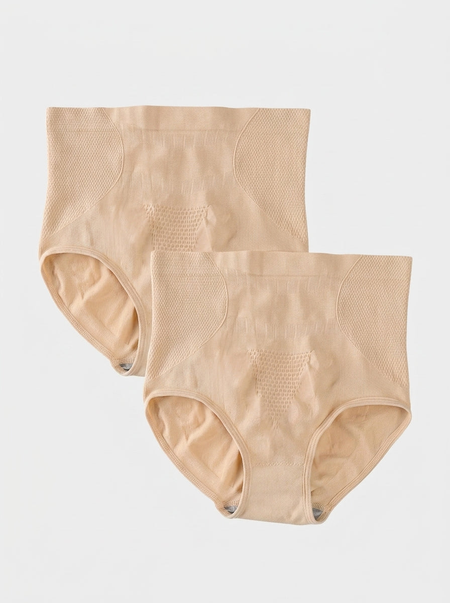 2-Pack Seamless Tummy Control Shaping Briefs | High-Waisted Comfort