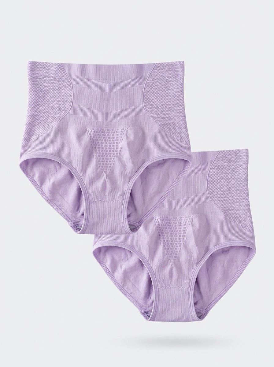 2-Pack Seamless Tummy Control Shaping Briefs | High-Waisted Comfort