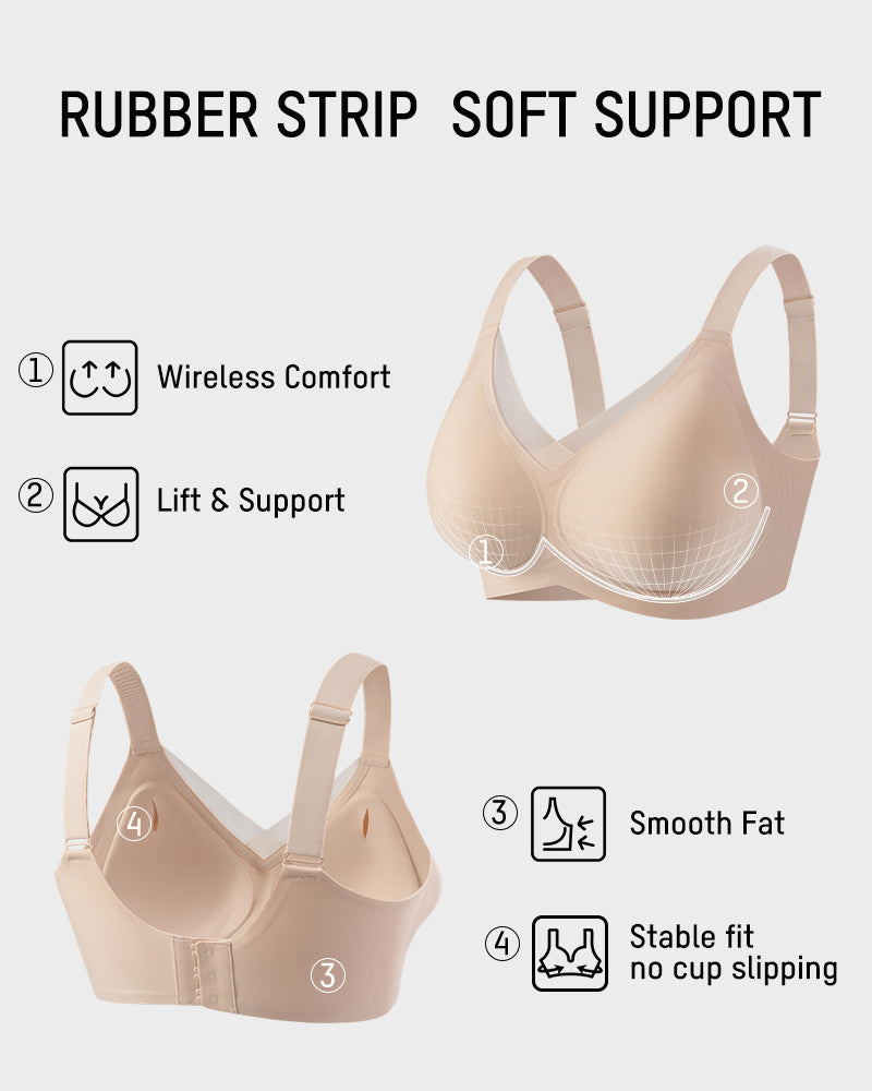 Full Coverage Wireless Bra with V-Mesh Detail