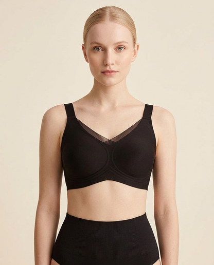 Full Coverage Wireless Bra with V-Mesh Detail