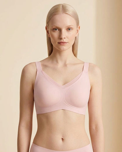 Full Coverage Wireless Bra with V-Mesh Detail