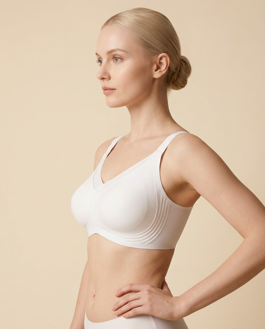 Full Coverage Wireless Bra with V-Mesh Detail