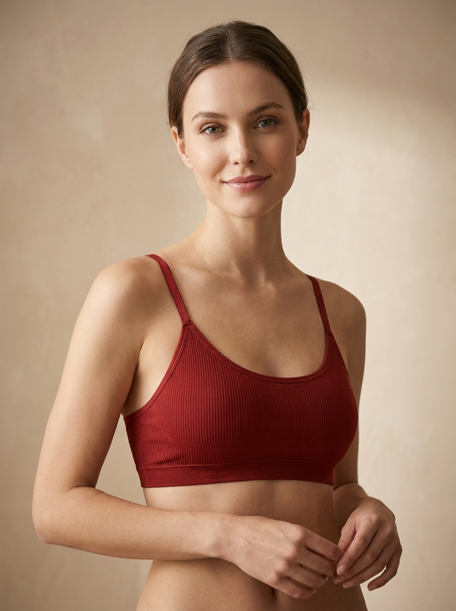 Seamless Ribbed Scoop Bralette | Wireless Comfort & Light Support