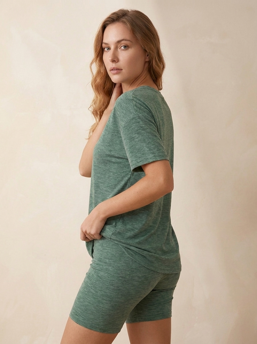 Relaxed Oversized T-Shirt Lounge Set | Biker Shorts Matching Two Piece