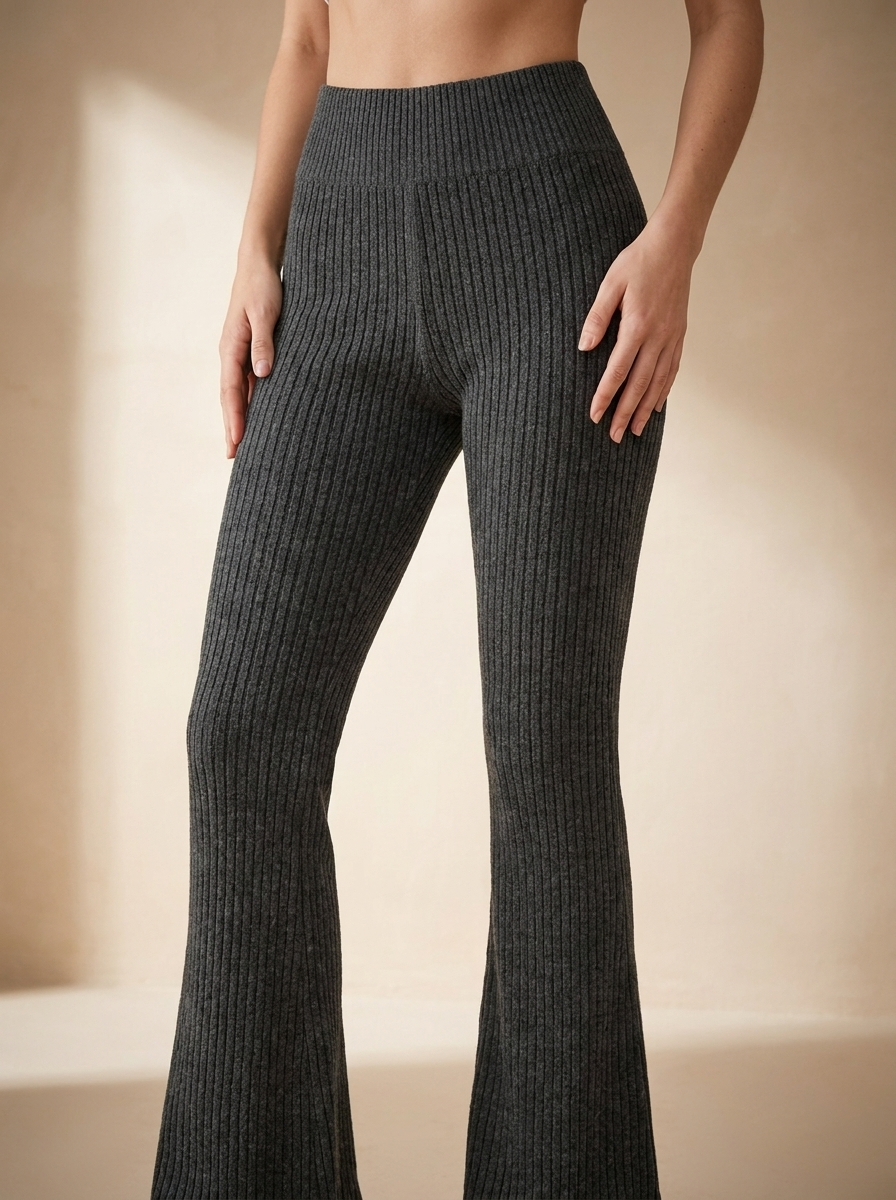 Ribbed High-Waisted Flare Leggings | Stretchy Bootcut Yoga Pants