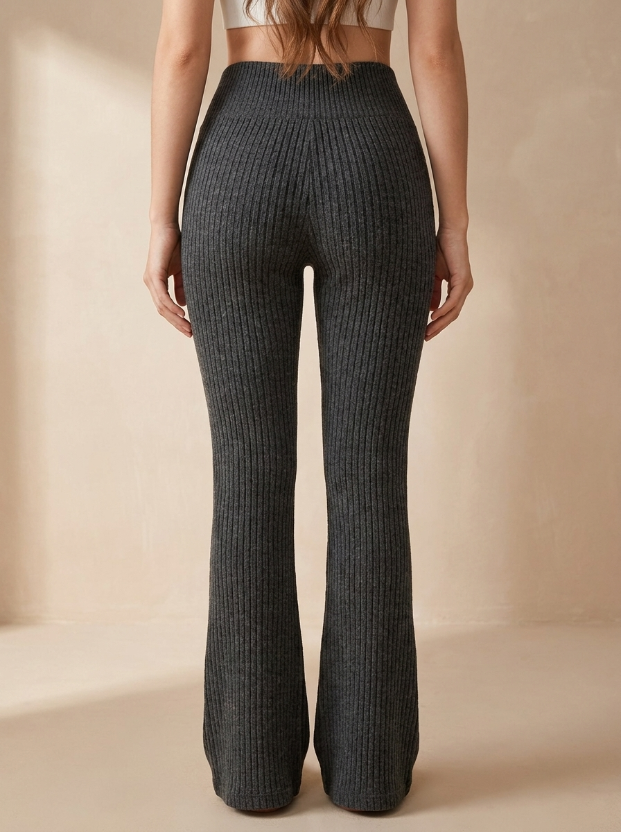 Ribbed High-Waisted Flare Leggings | Stretchy Bootcut Yoga Pants