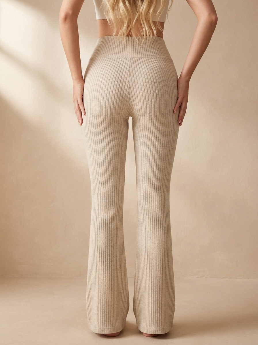 Ribbed High-Waisted Flare Leggings | Stretchy Bootcut Yoga Pants