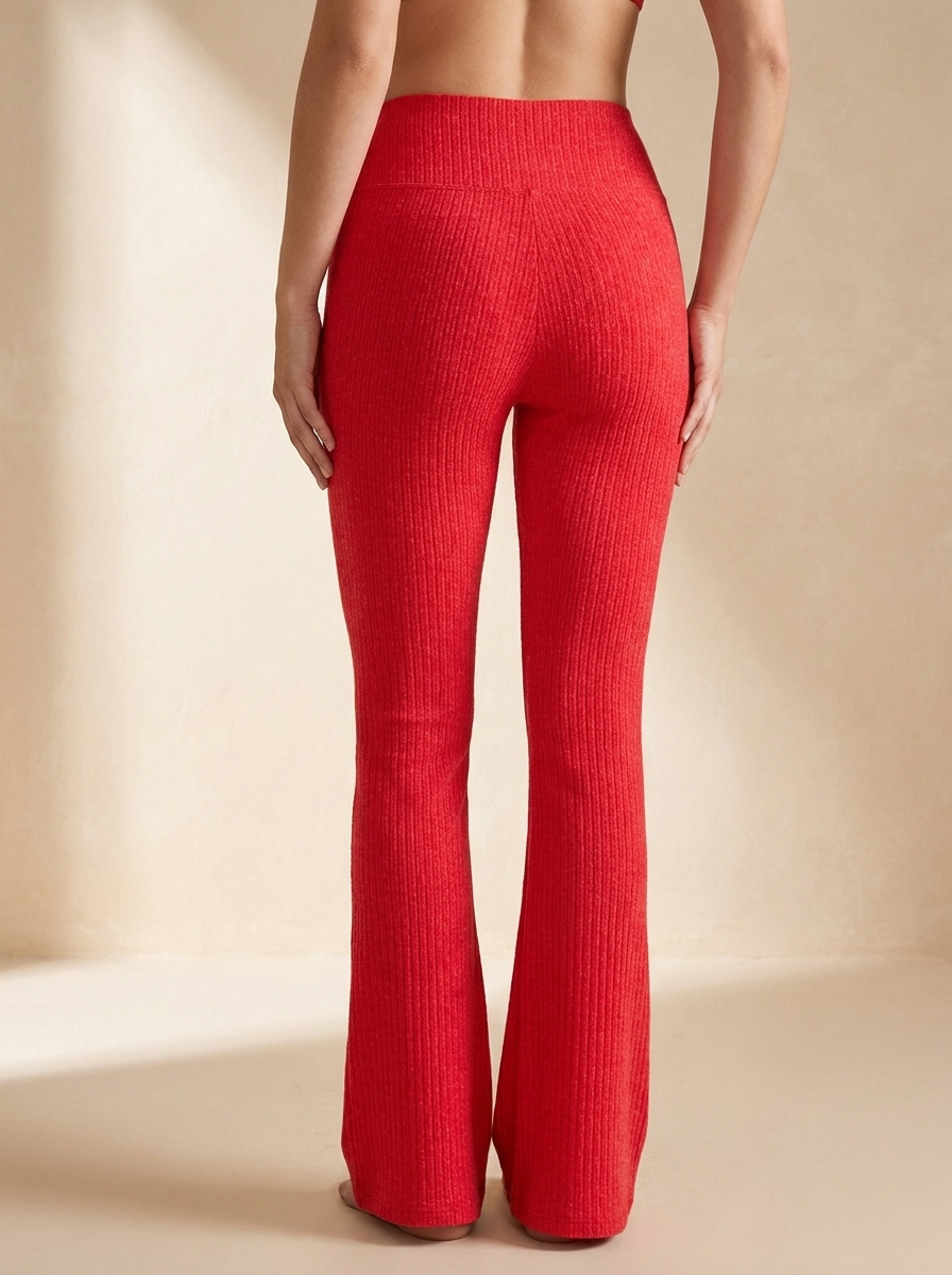 Ribbed High-Waisted Flare Leggings | Stretchy Bootcut Yoga Pants