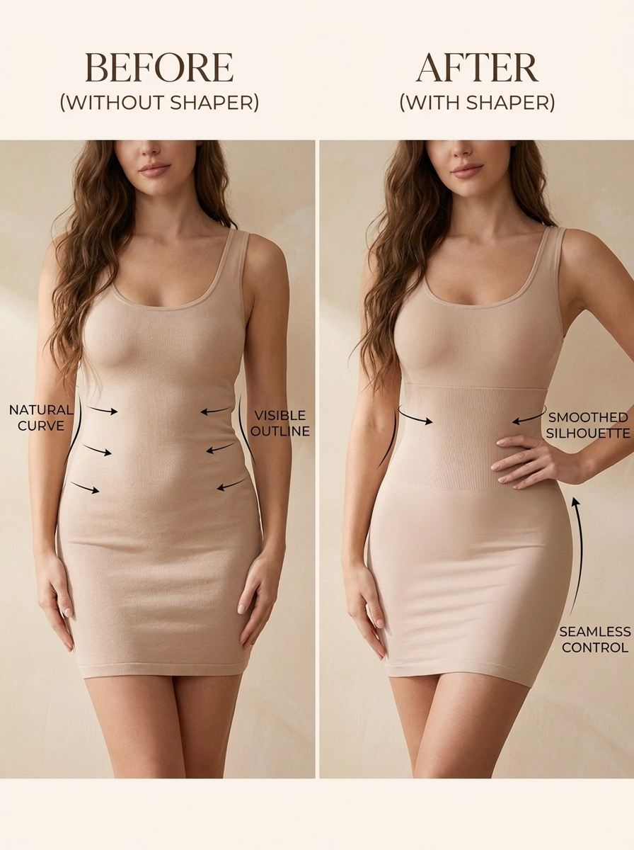 Seamless High-Waisted Half Slip Skirt | Smoothing Shaper Under Dresses