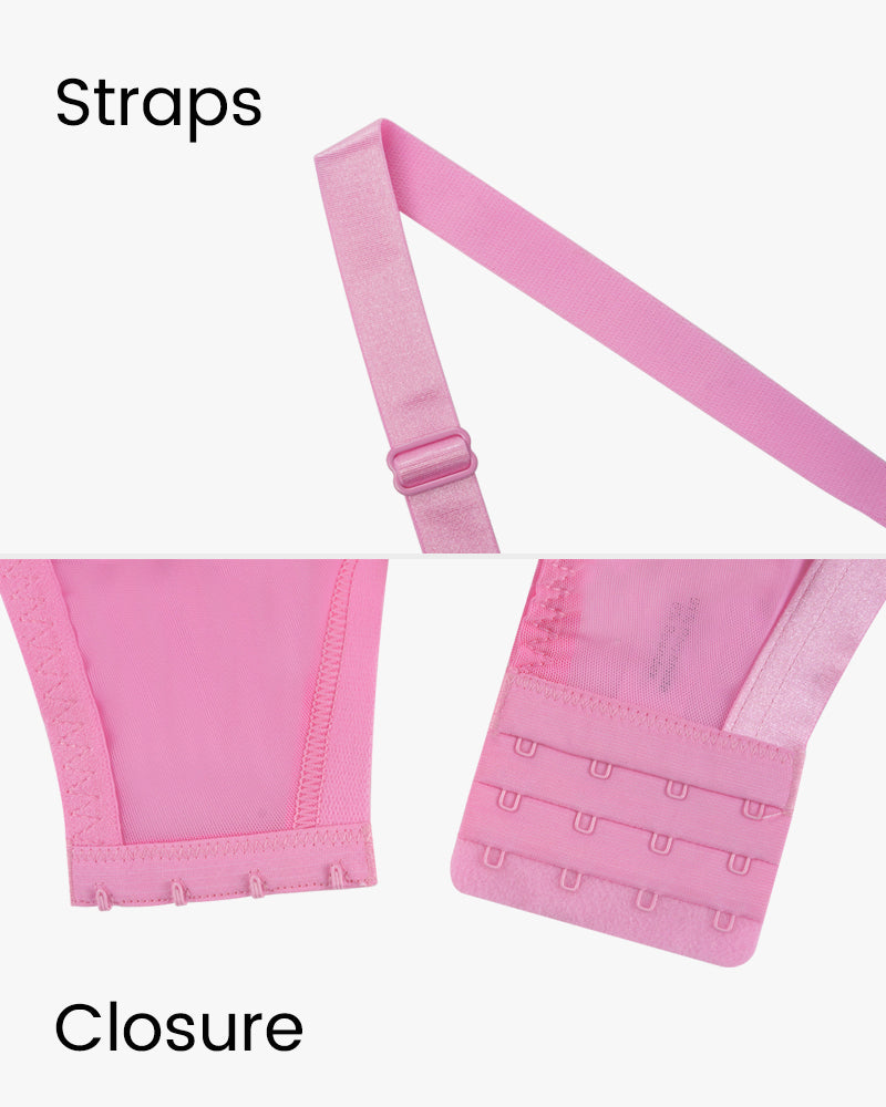 Lace Bra with Sheer Mesh Support | Full Coverage | Elegant Fit